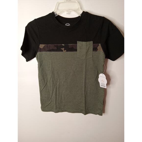 NWT Wonder Nation Large(10-12)) T-shirt Black and Green with Camo - Picture 1 of 6